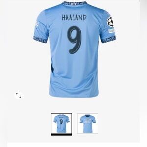 New with tags- men’s soccer jersey, size medium Manchester Haaland jersey.